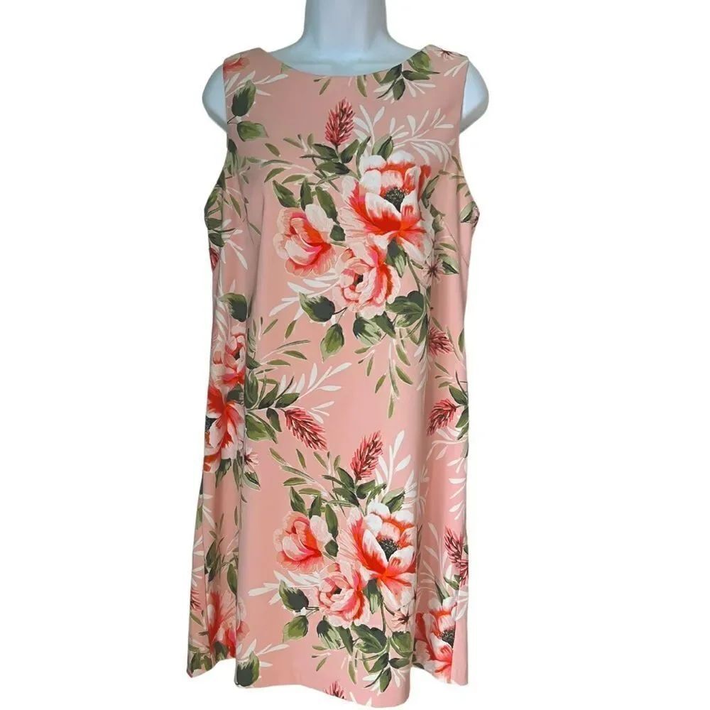 Alyx Pink Floral Shift Dress Sleeveless Boho Cottagecore Garden Party Dress 12